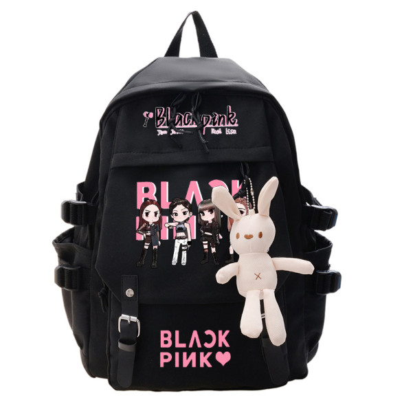 Black Pink Cute Backpack Rucksack Black