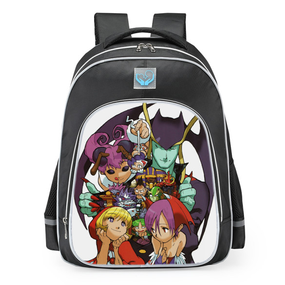 Darkstalkers Night Warriors Characters Cute School Backpack