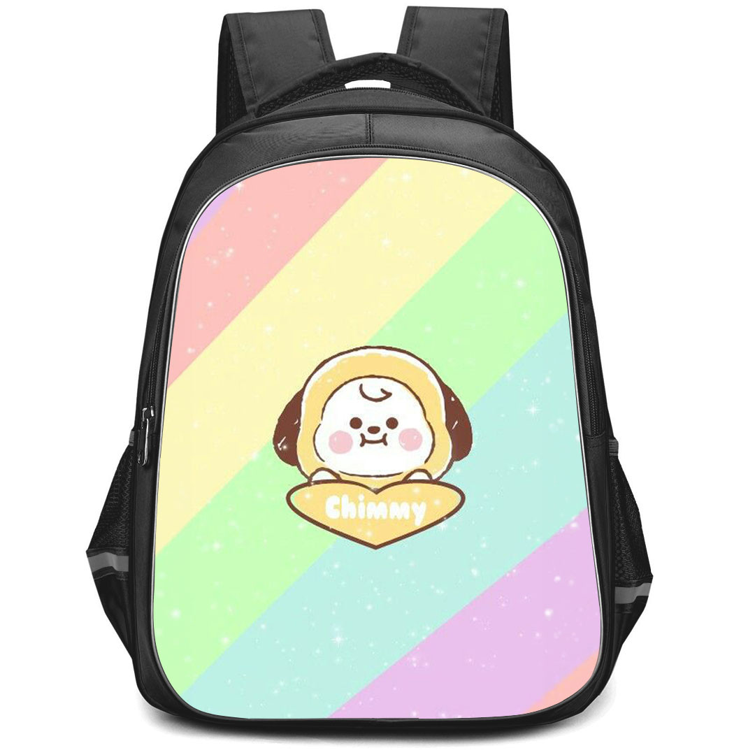 BT21 Chimmy Backpack StudentPack - Chimmy Avatar On Rainbow Background