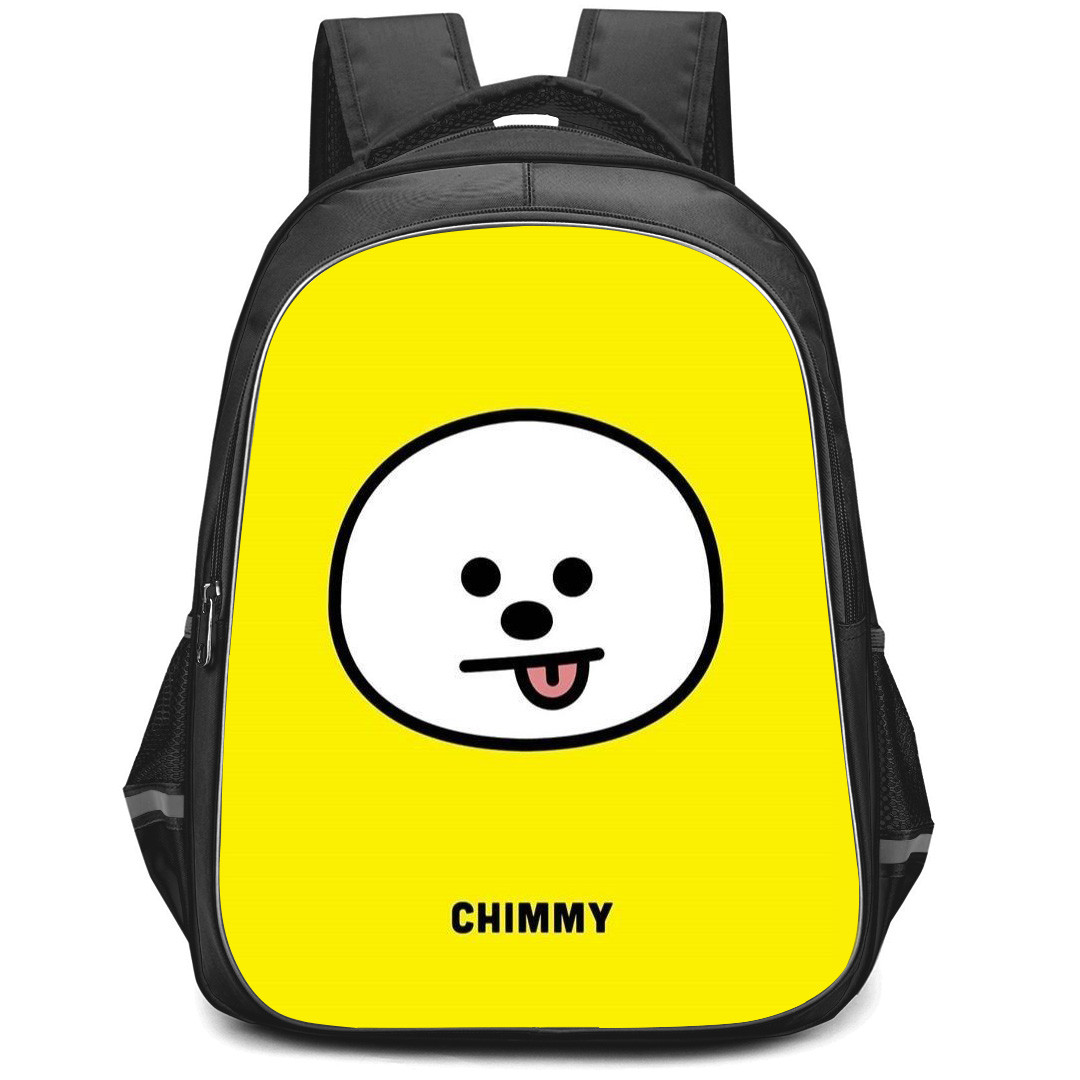 BT21 Chimmy Backpack StudentPack - Chimmy Emoji On Yellow Background