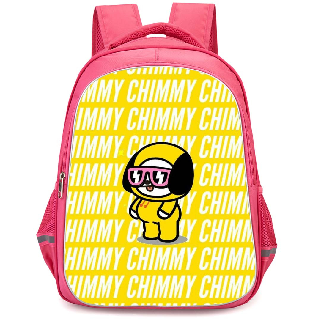 BT21 Chimmy Backpack StudentPack - Chimmy Standing On Yellow Word Art Background