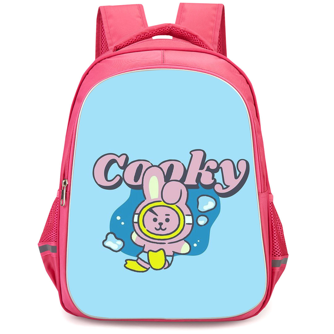 BT21 Cooky Backpack StudentPack - Cooky Dive Down Into The Ocean Blue Background