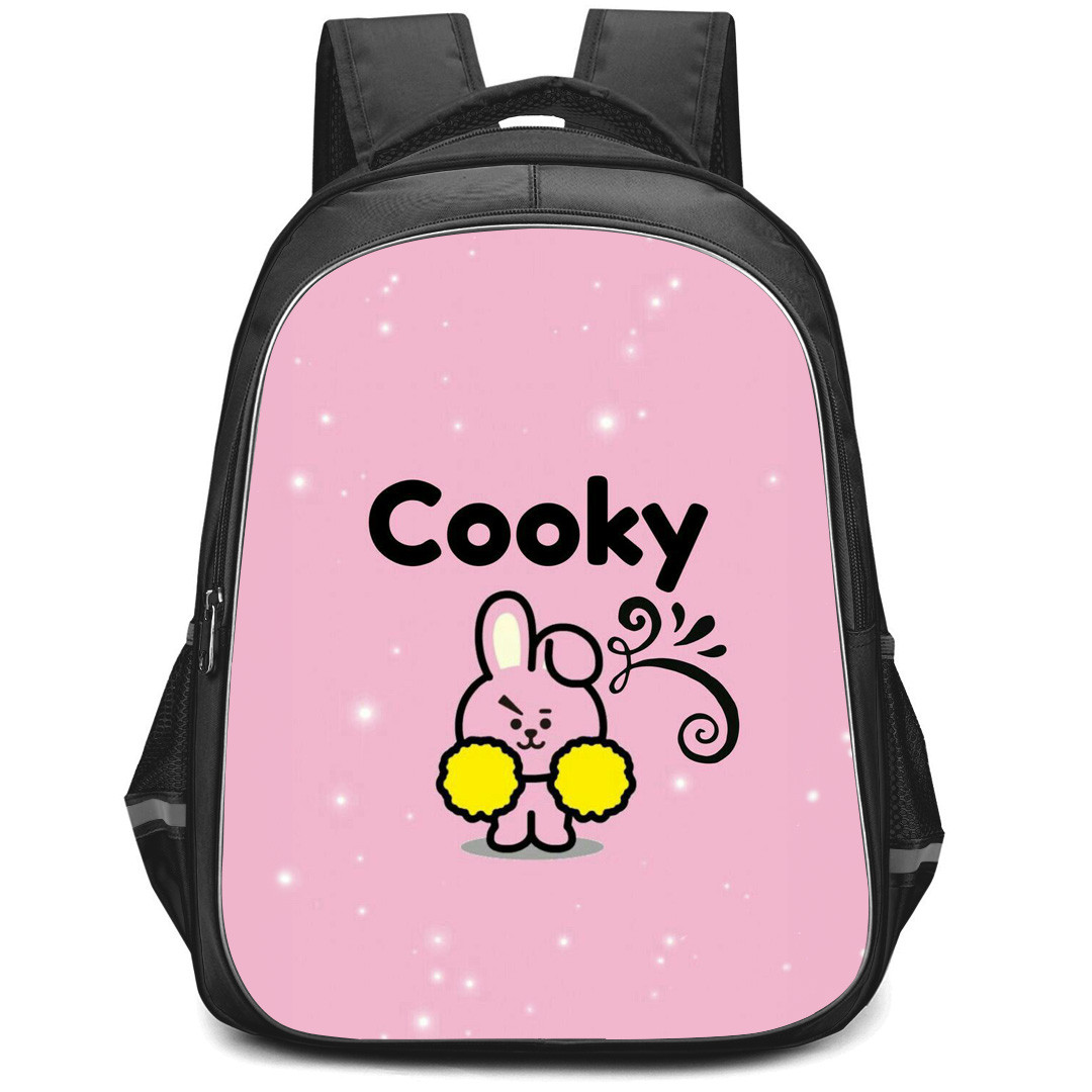 BT21 Cooky Backpack StudentPack - Cooky Pinkish Tough Bunny On Pink Background