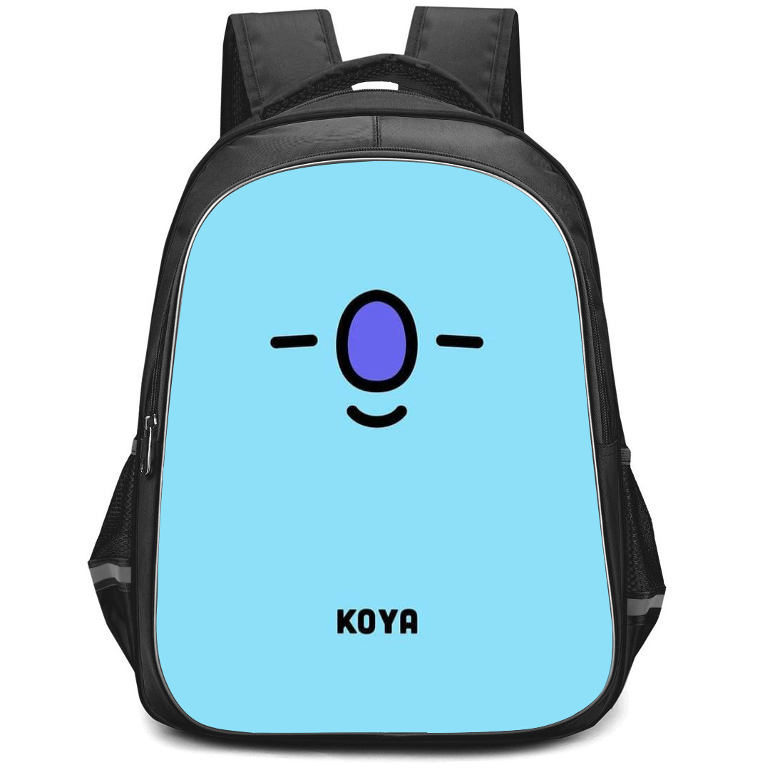 BT21 Koya Backpack StudentPack - Koya Emoji On Blue Background