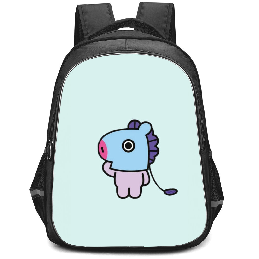 BT21 Mang Backpack StudentPack - Mang Standing On Green Background