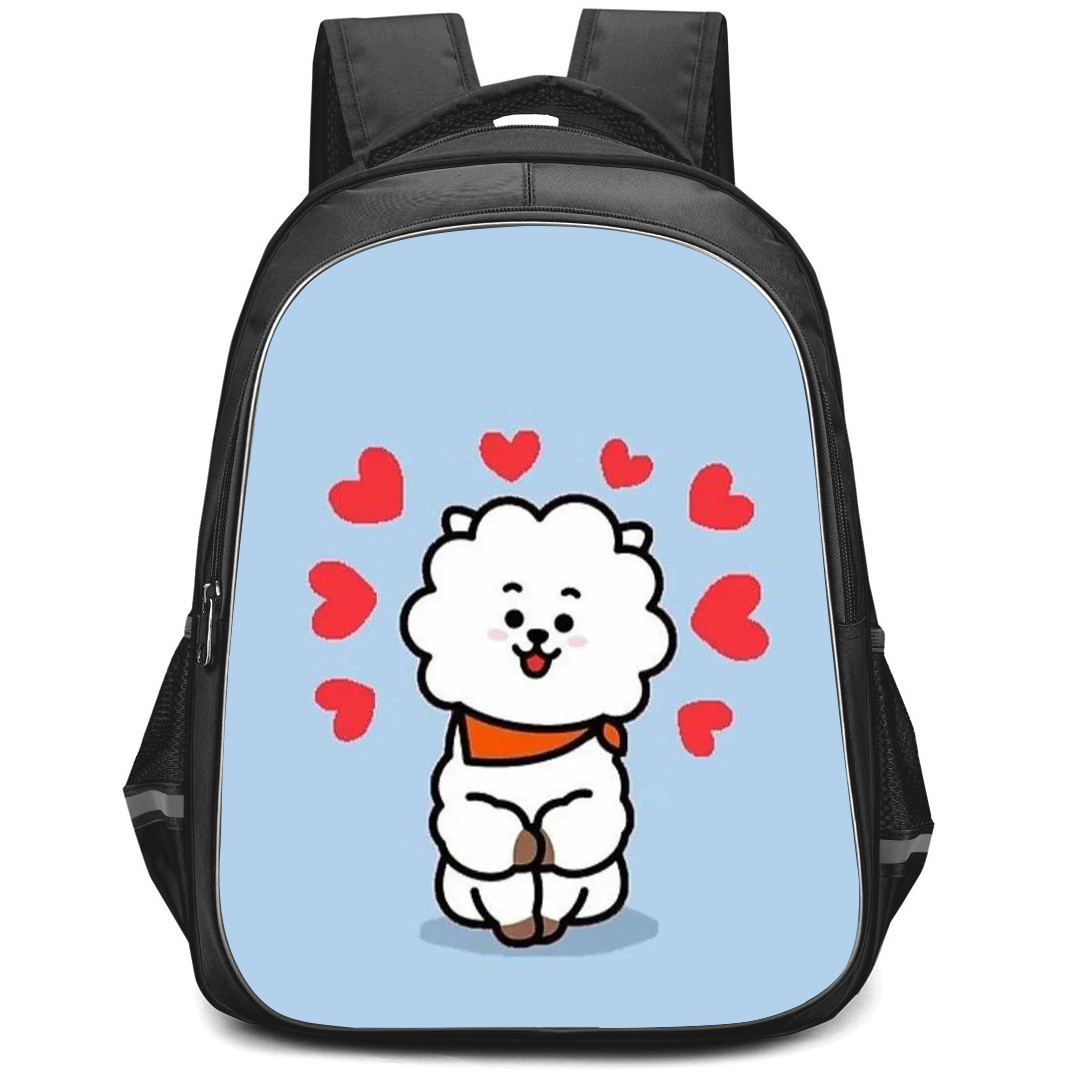 BT21 RJ Backpack StudentPack - RJ Sitting On Purple Background