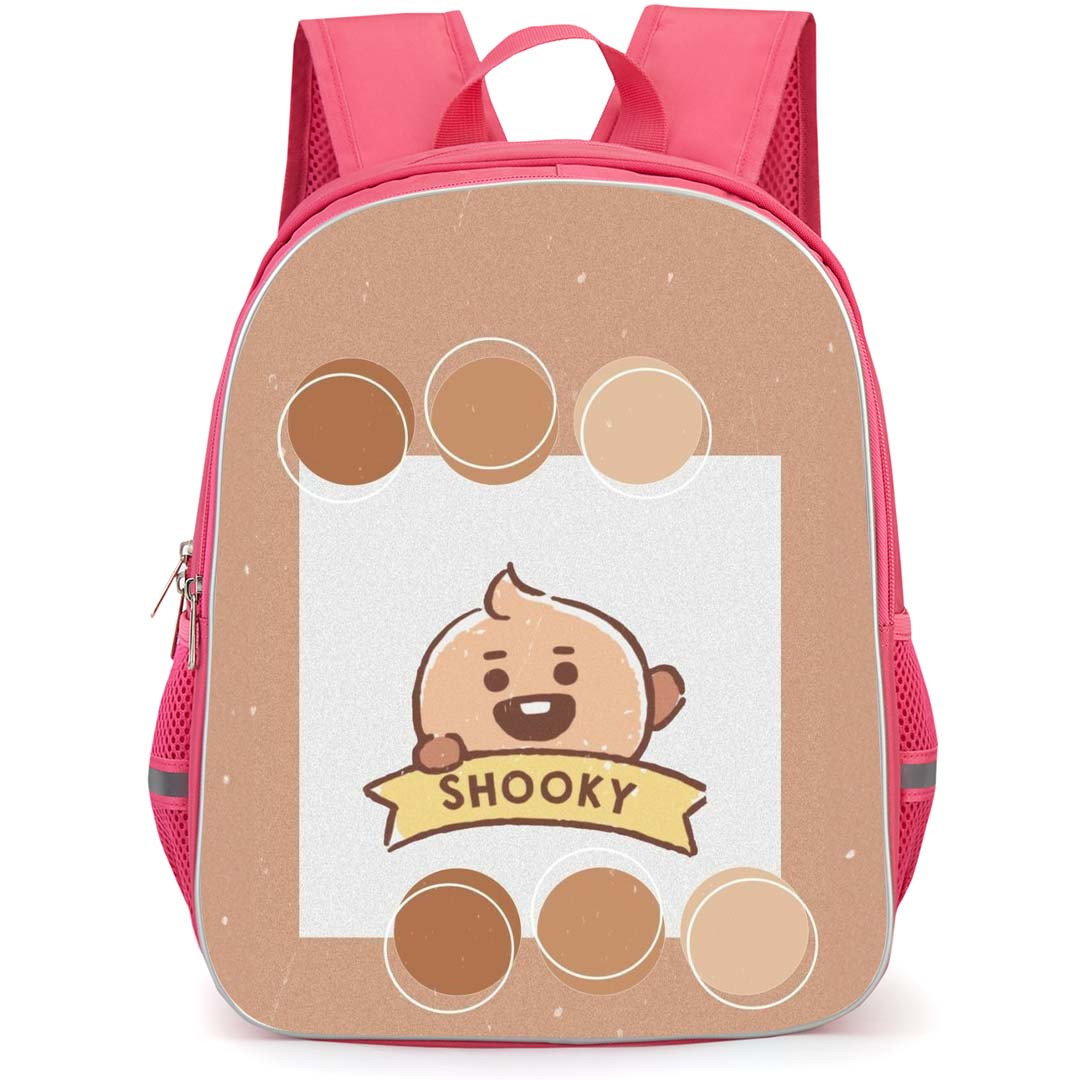 BT21 Shooky Backpack StudentPack - Shooky Avatar On Brown Background