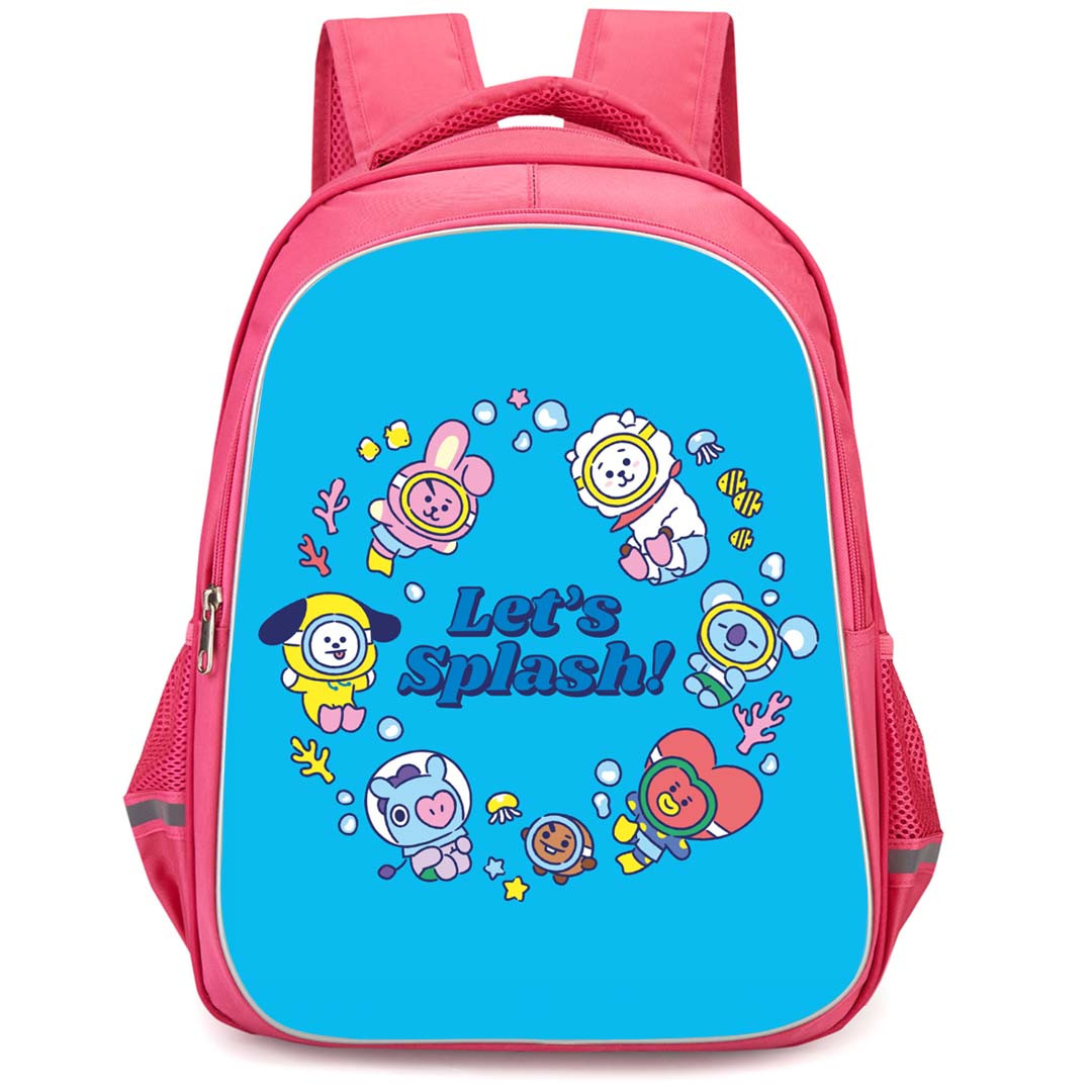 BT21 Backpack StudentPack - BT21 Under The Ocean Let's Splash Poster
