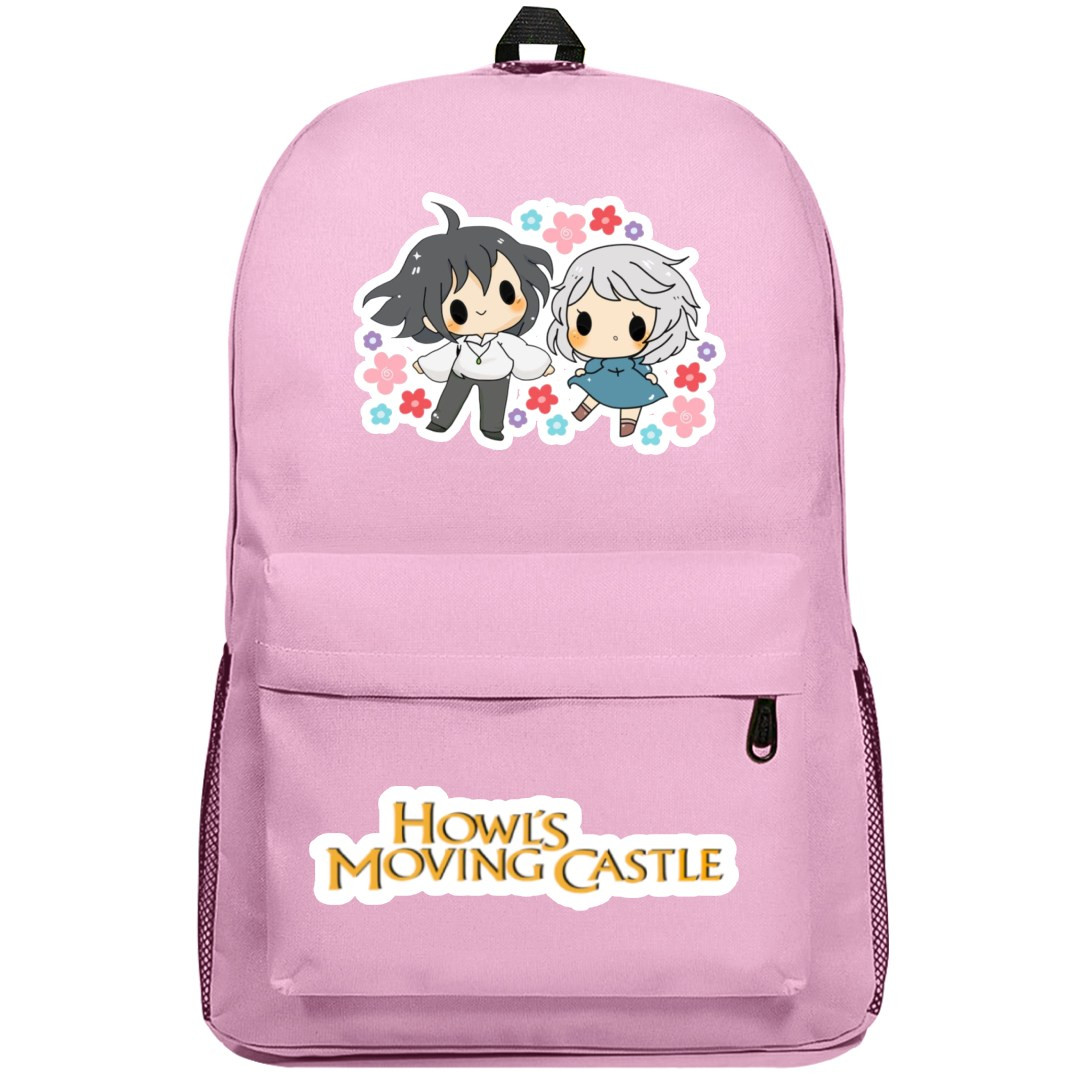 Howls Moving Castle Backpack SuperPack - Howls Moving Castle Howl and Sophie Flower Gardens Chibi Art