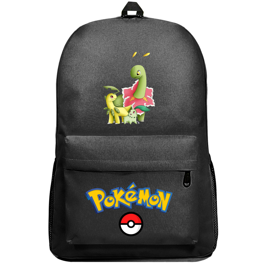 Pokemon Backpack SuperPack - Chikorita Bayleef Meganium Evolution Cartoon Art Series