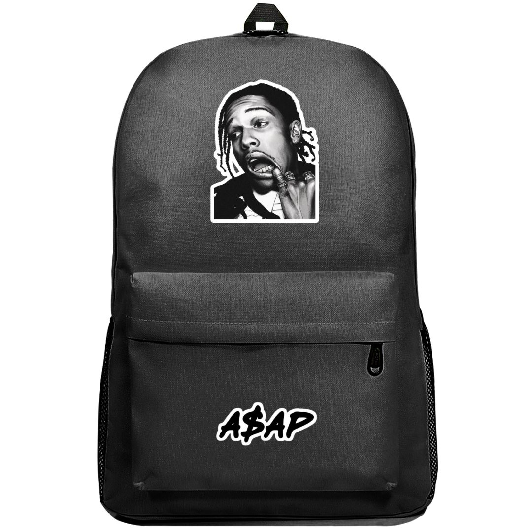 Asap Rocky Backpack SuperPack - Asap Rocky Showing Teetch Grayscale