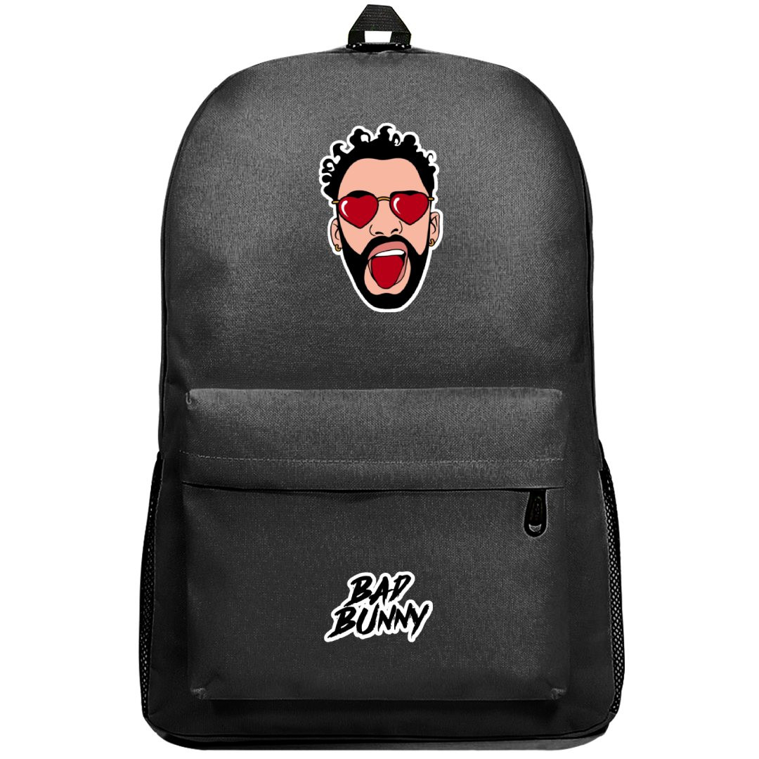 Bad Bunny Backpack SuperPack - Bad Bunny Avatar With Heart Glasses