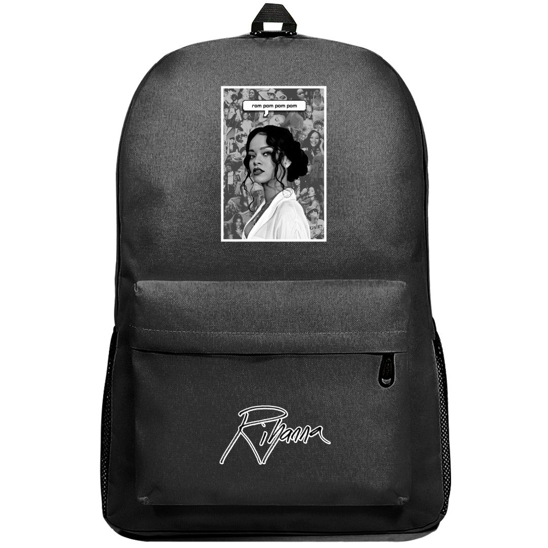 Rihanna Backpack SuperPack - Rihanna Side Portrait Grayscale