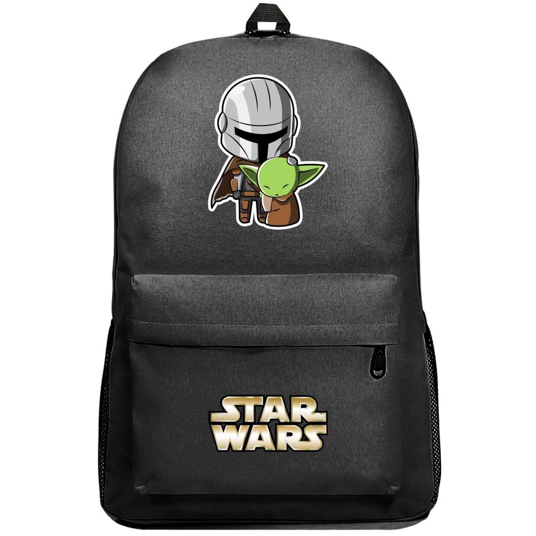 Star Wars Backpack SuperPack - Star Wars Mandalorian And Grogu Chibi Art