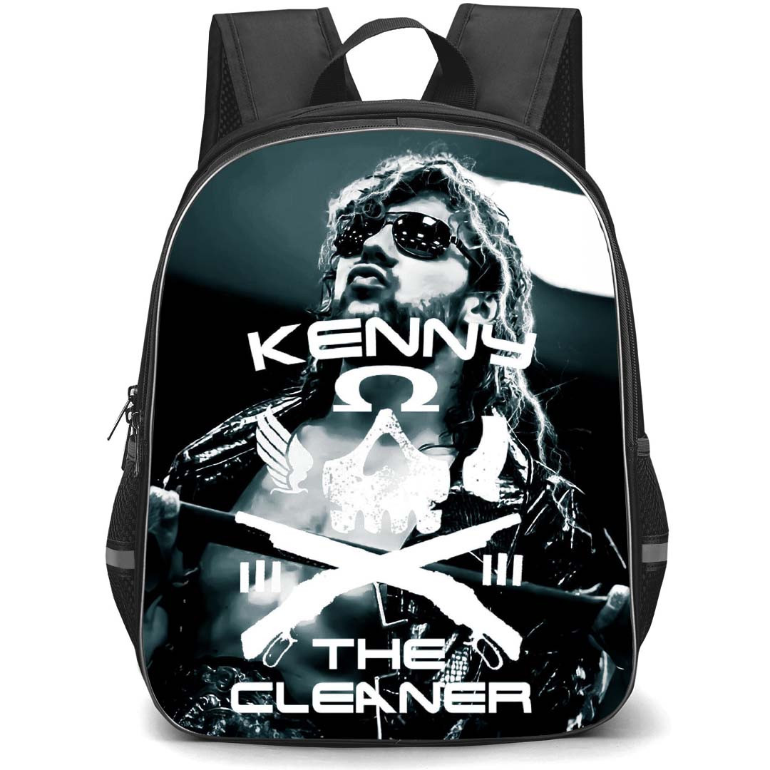 AEW Kenny Omega Backpack StudentPack - Kenny Omega Logo On Grayscale Portrait