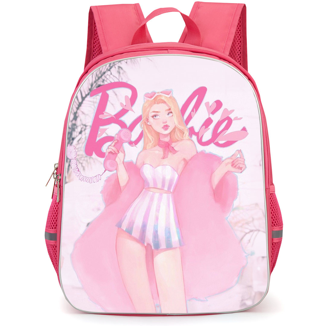 Barbie Backpack StudentPack - Barbie Standing With Phone Watercolor Art