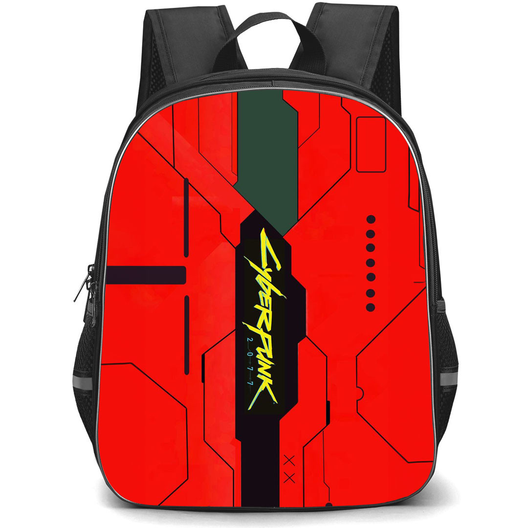 Cyberpunk 2077 Backpack StudentPack - Cyberpunk 2077 Logo On ROG Red Background