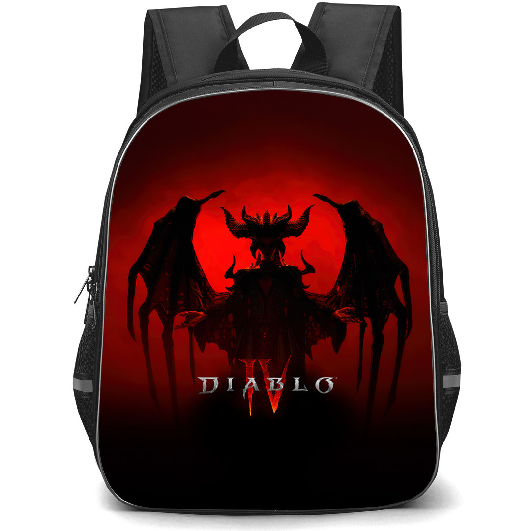 Diablo 4 Lilith Backpack StudentPack - Lilith Silhoutte Diablo IV Logo