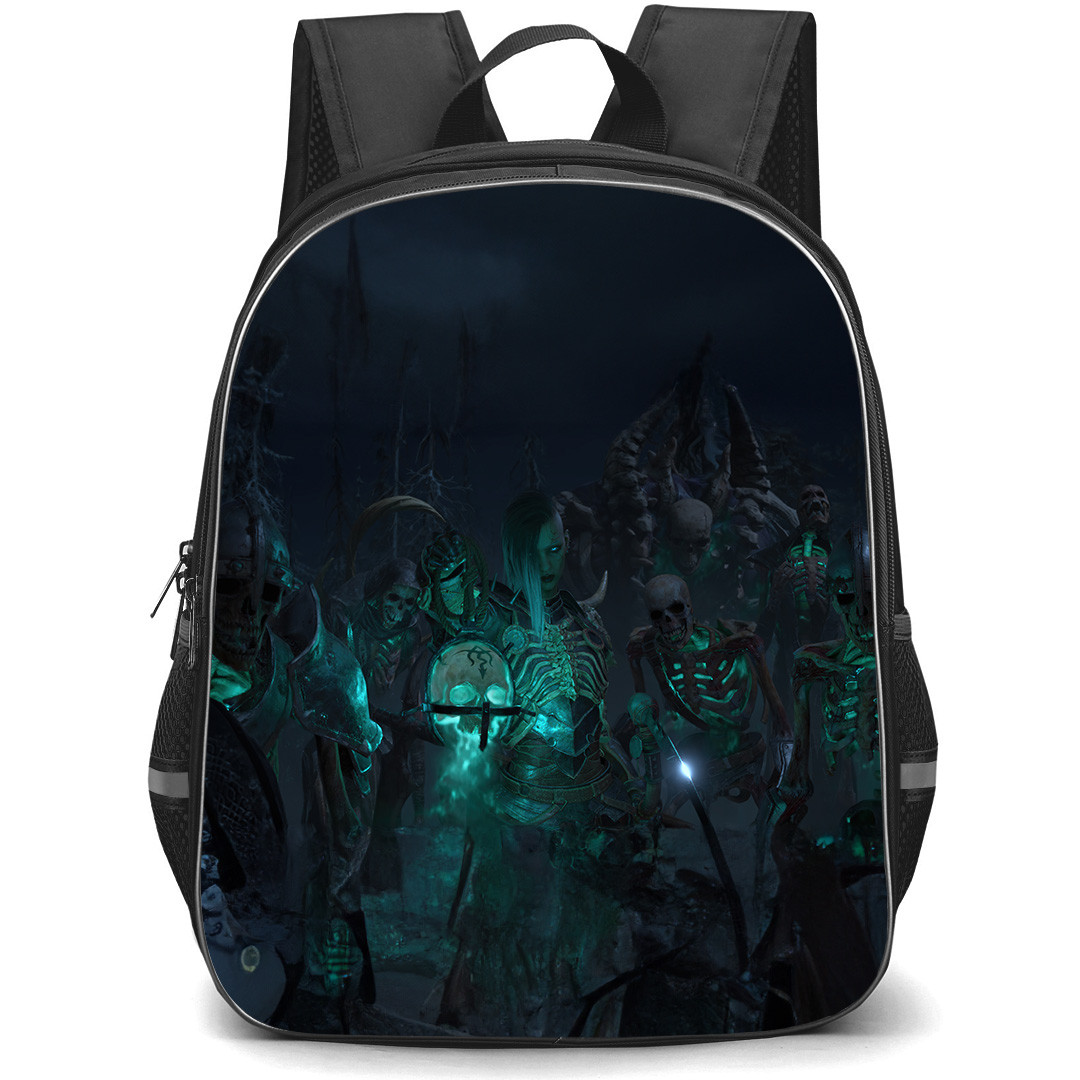 Diablo 4 Necromancer Backpack StudentPack - Female Necromancer With Skeletons