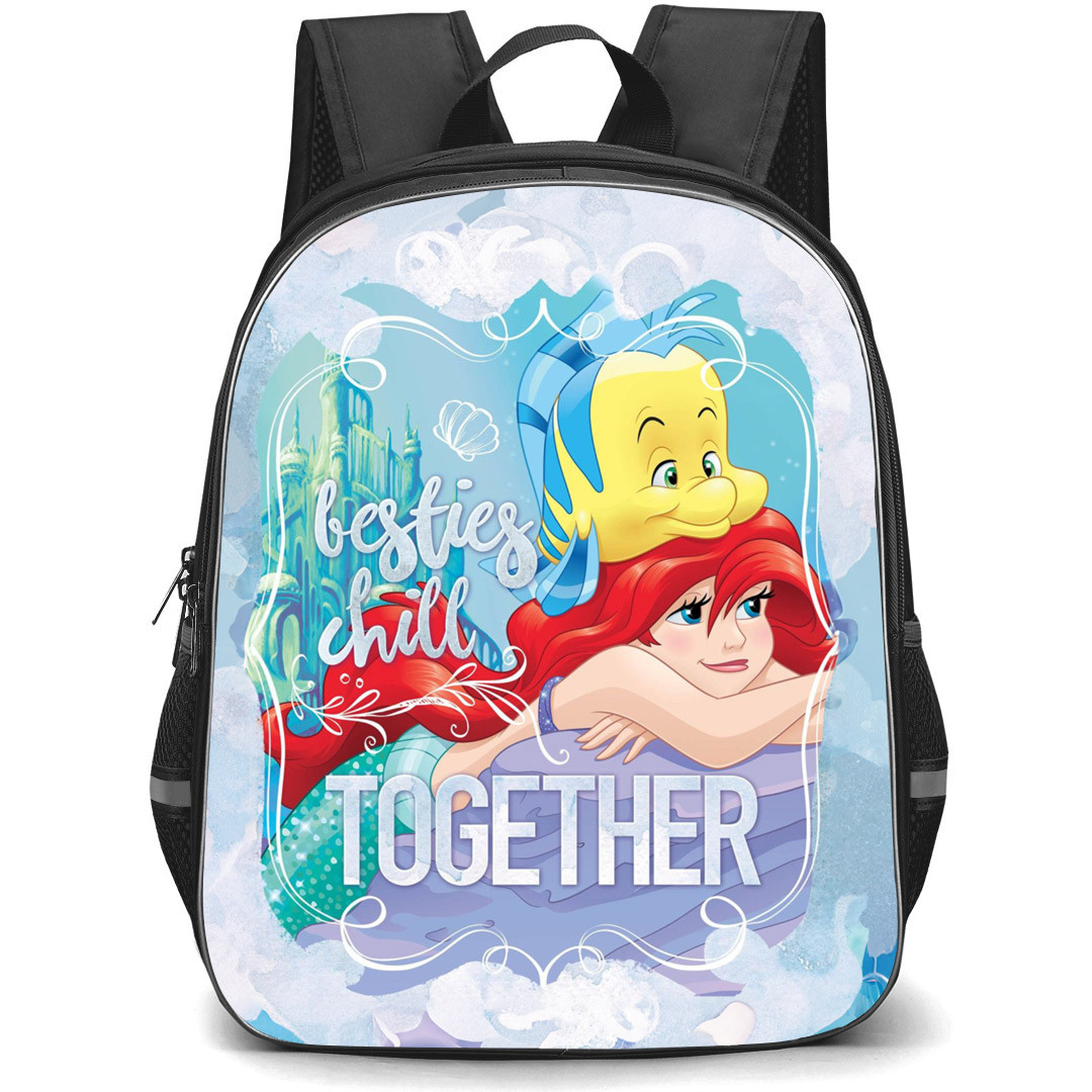The Little Mermaid Ariel Backpack StudentPack - Ariel Besties Chill Together Cartoon Art