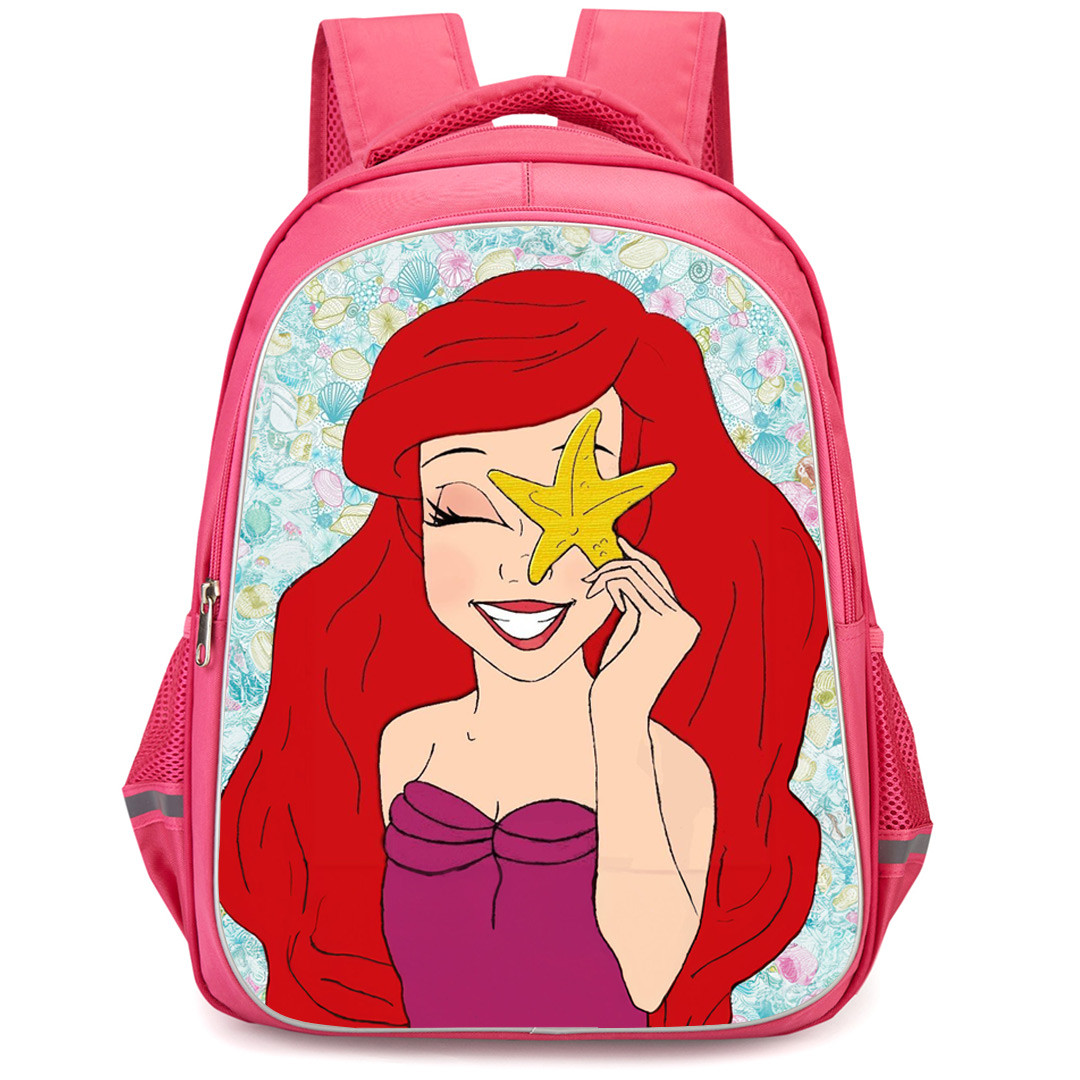 The Little Mermaid Ariel Backpack StudentPack - Ariel Holding A Starfish Movie Art