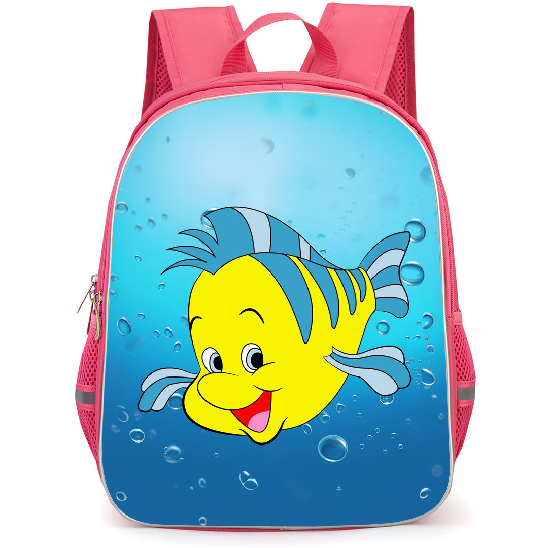 The Little Mermaid Backpack StudentPack Ariel And Flounder Smiling