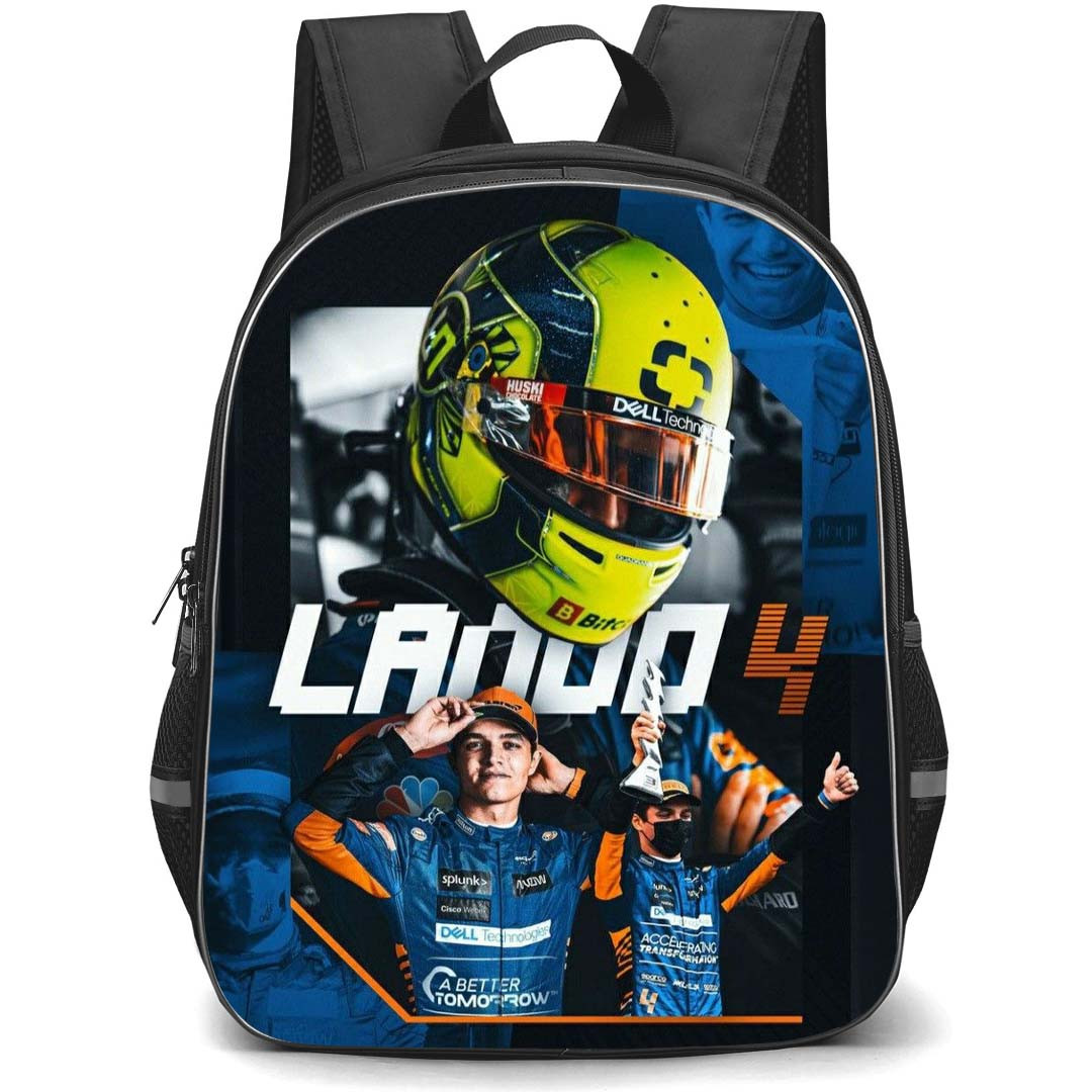F1 Formula One Lando Norris Backpack StudentPack - Lando Norris 4 More Years At McLaren Incoming Poster