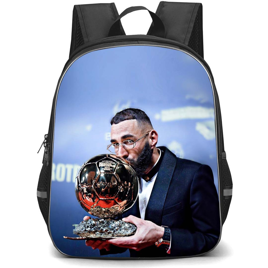 Karim Benzema Backpack StudentPack - Karim Benzema Kissing His Ballon D OR Trophy