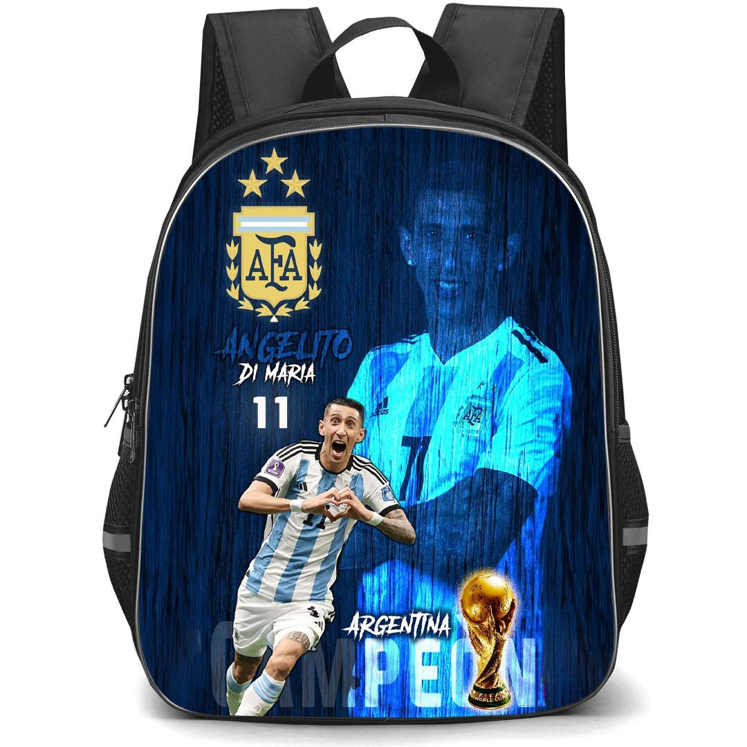 Angel Di Maria Backpack StudentPack - Angel Di Maria 11 Goal Celebration 2022 Word Cup