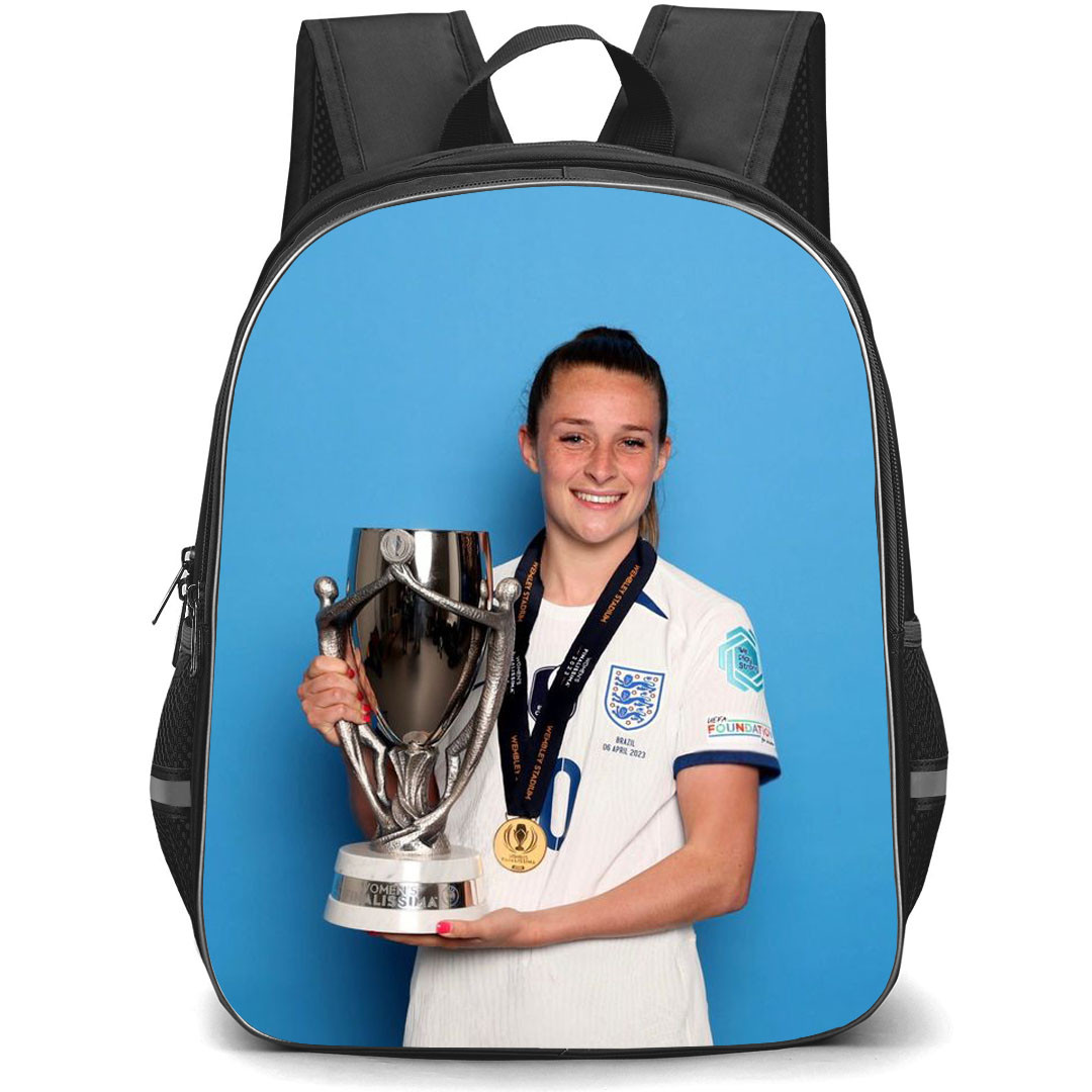 Ella Toone Backpack StudentPack - Ella Toone England Women's National Football Holding Trophy On Blue Background