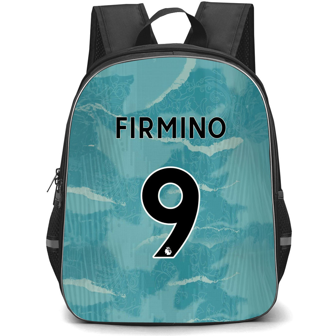 Roberto Firmino Backpack StudentPack - Roberto Firmino Liverpool F.C. No. 9 Jersey Cyan