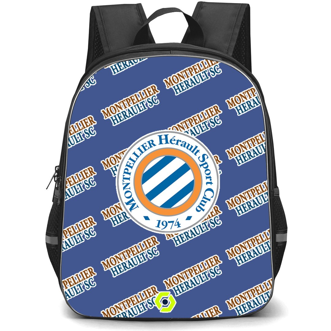 Montpellier Herault SC Football Club Backpack StudentPack - Herault Football Club Medley Monogram Wordmark