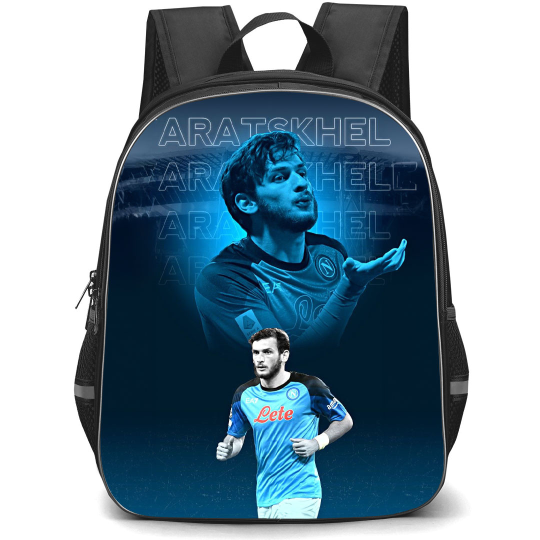 Khvicha Kvaratskhelia Backpack StudentPack - Khvicha Kvaratskhelia S.S.C. Napoli Portrait On Word Art