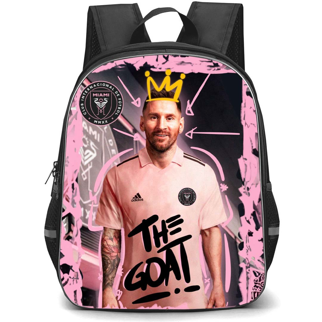Lionel Messi Backpack StudentPack - Lionel Messi Inter Miami CF The GOAT Pink Art