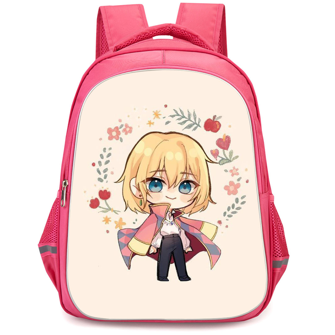 Howl's Moving Castle Howl Backpack StudentPack - Howl Standing Chibi Art Beige Background