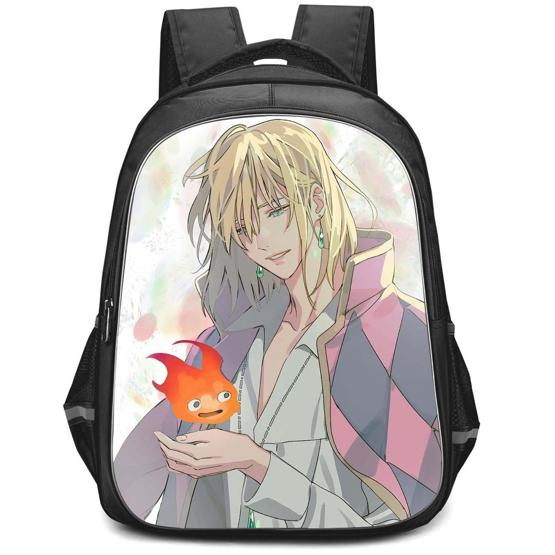 Howl's Moving Castle Howl Backpack StudentPack - Howl Holds Calcifer Poster