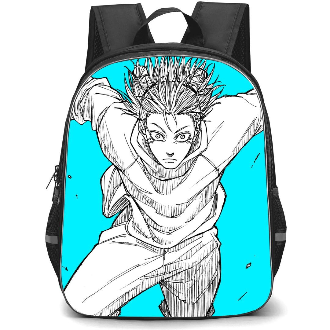 Jujutsu Kaisen Kashimo Hajime Backpack StudentPack - Kashimo Hajime Black And White Portrait On Blue Background