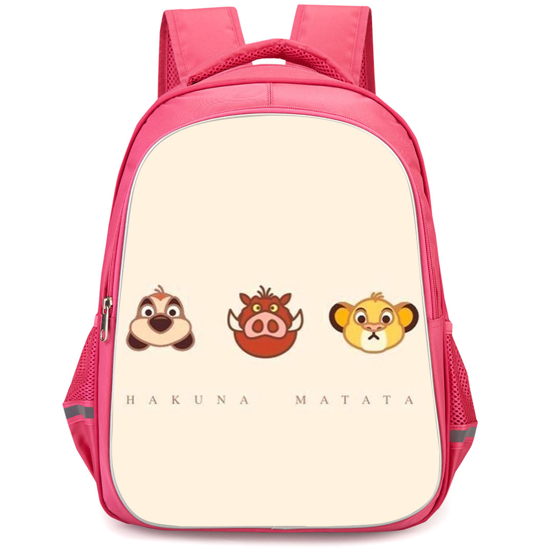 The Lion King Backpack StudentPack - The Lion King Hakuna Matata Simba Pumbaa And Timon Avatar On Beige Background