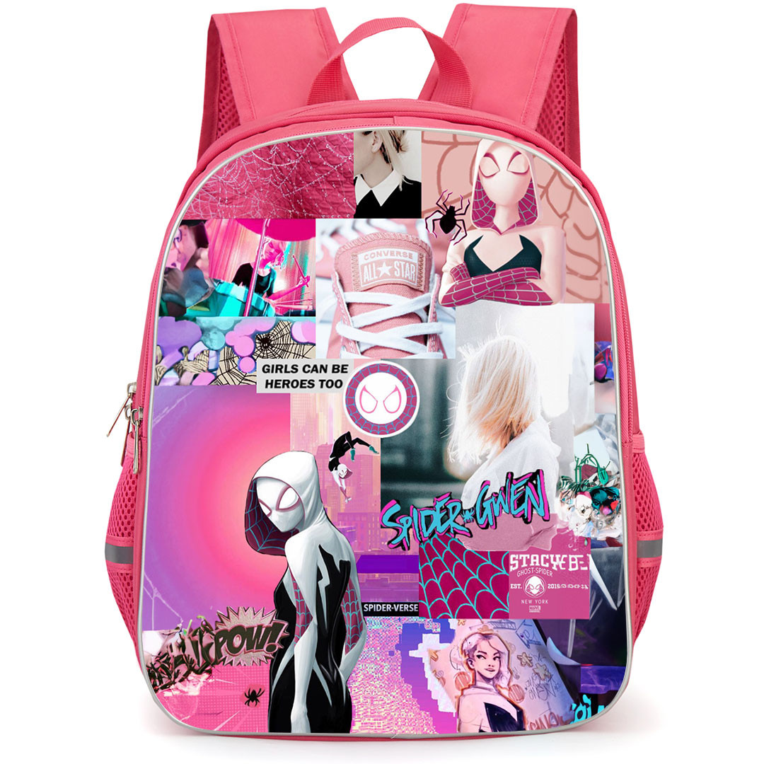 Spider Man Across The Spider Verse Spider Gwen Backpack StudentPack - Ghost-Spider Spider Gwen Collage