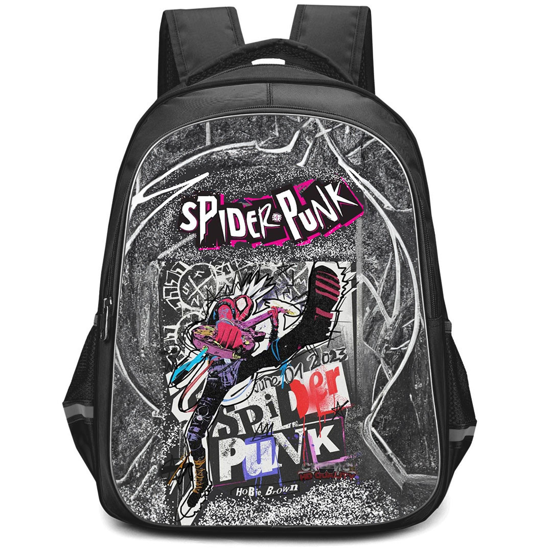 Spider Man Across The Spider Verse Spider Punk Backpack StudentPack - Spider Punk Text Art
