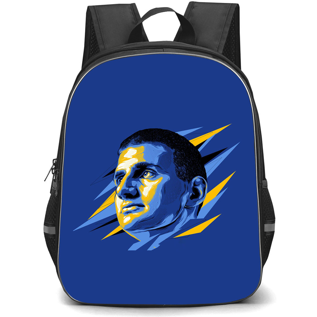 NBA Nikola Jokic Backpack StudentPack - Nikola Jokic Head Vector Illustration Art