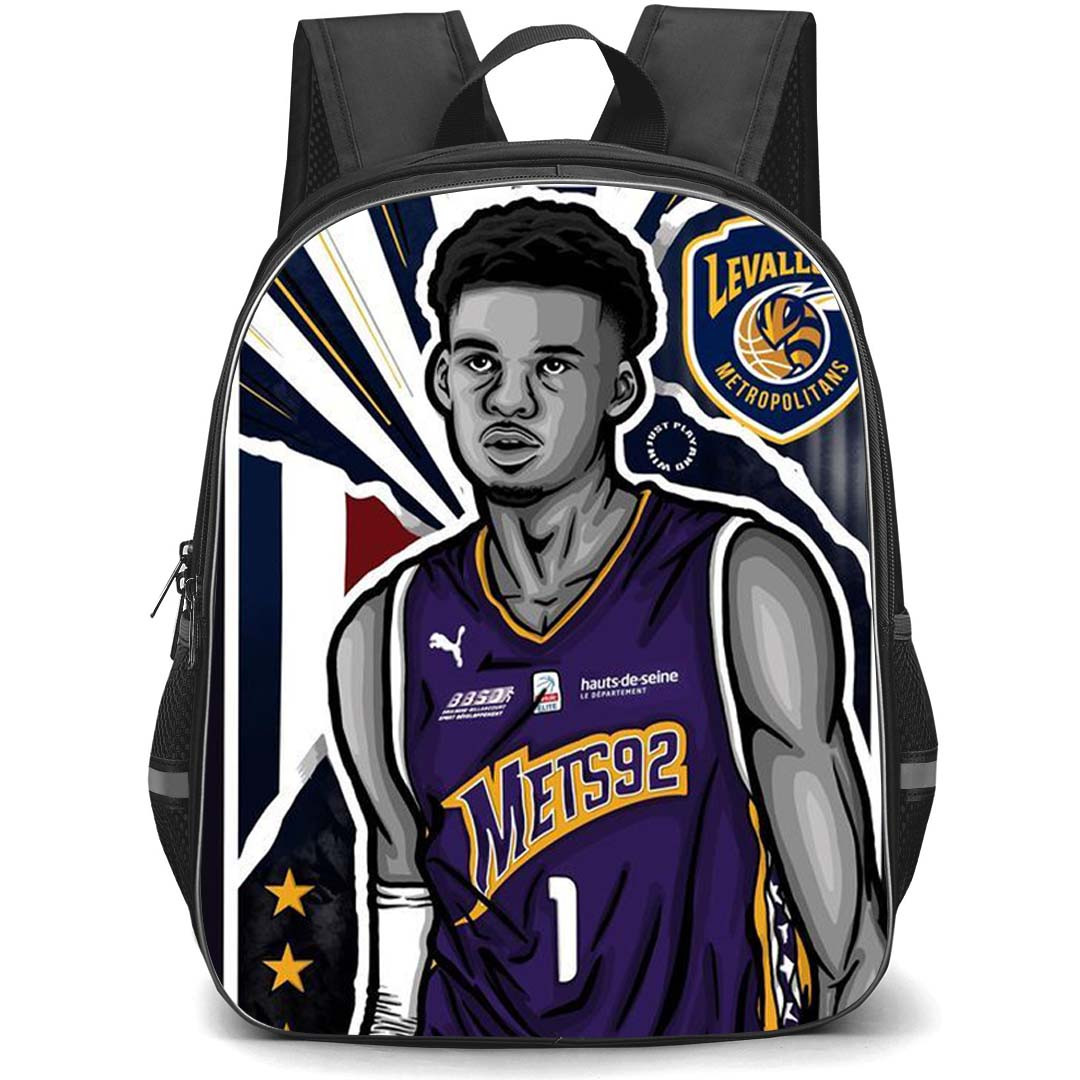 NBA Victor Wembanyama Backpack StudentPack - Victor Wembanyama Portrait Illustration Art