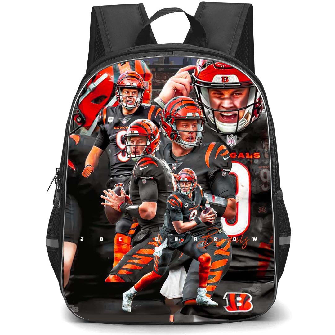 NFL Joe Burrow Backpack StudentPack - Joe Burrow 9 Cincinnati Bengals Into The Burrow Verse Poster