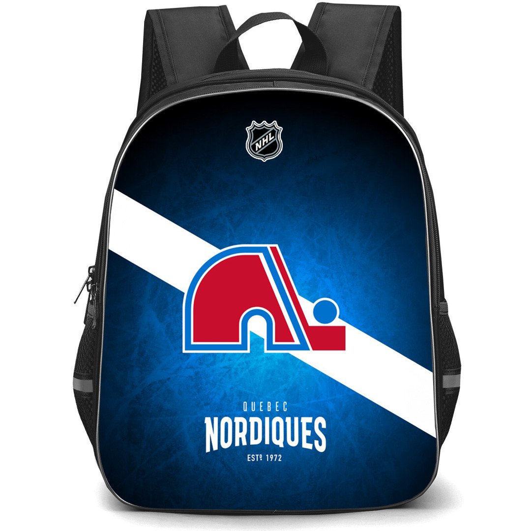 NHL Quebec Nordiques Backpack StudentPack - Team Logo Stripe On Blue Background