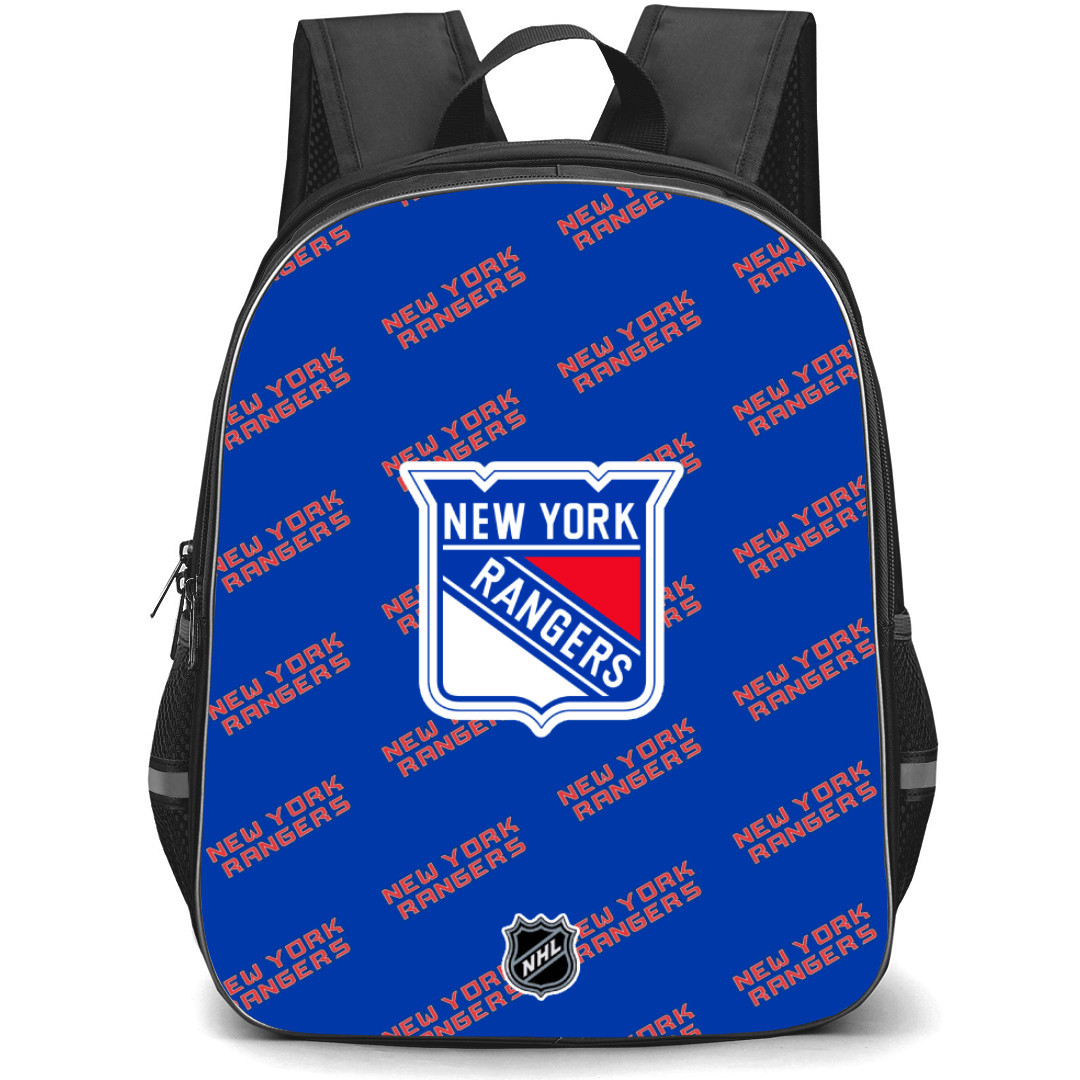 NHL New York Rangers Backpack StudentPack - New York Rangers Medley Monogram Wordmark