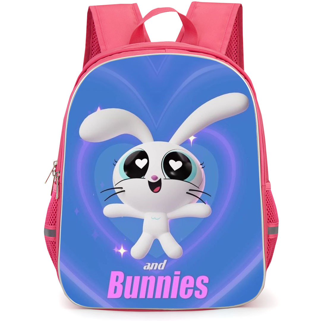New Jeans Backpack StudentPack - New Jeans Bunny On Blue Background