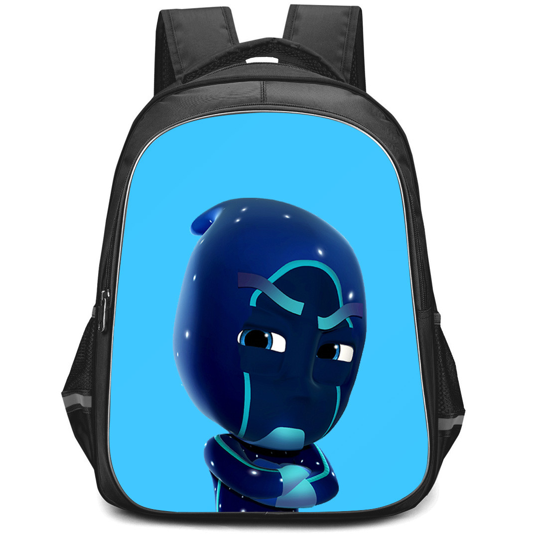 PJ Masks Power Heroes Night Ninja Backpack StudentPack - Night Ninja Side Portrait On Blue Background