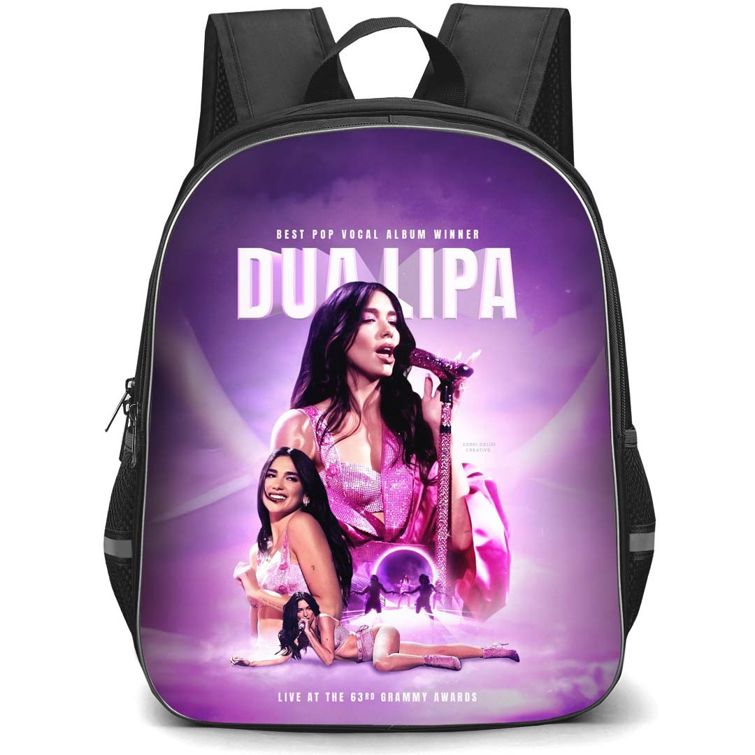 Dua Lipa Backpack StudentPack - Dua Lipa Grammy Awards Poster Purple Background