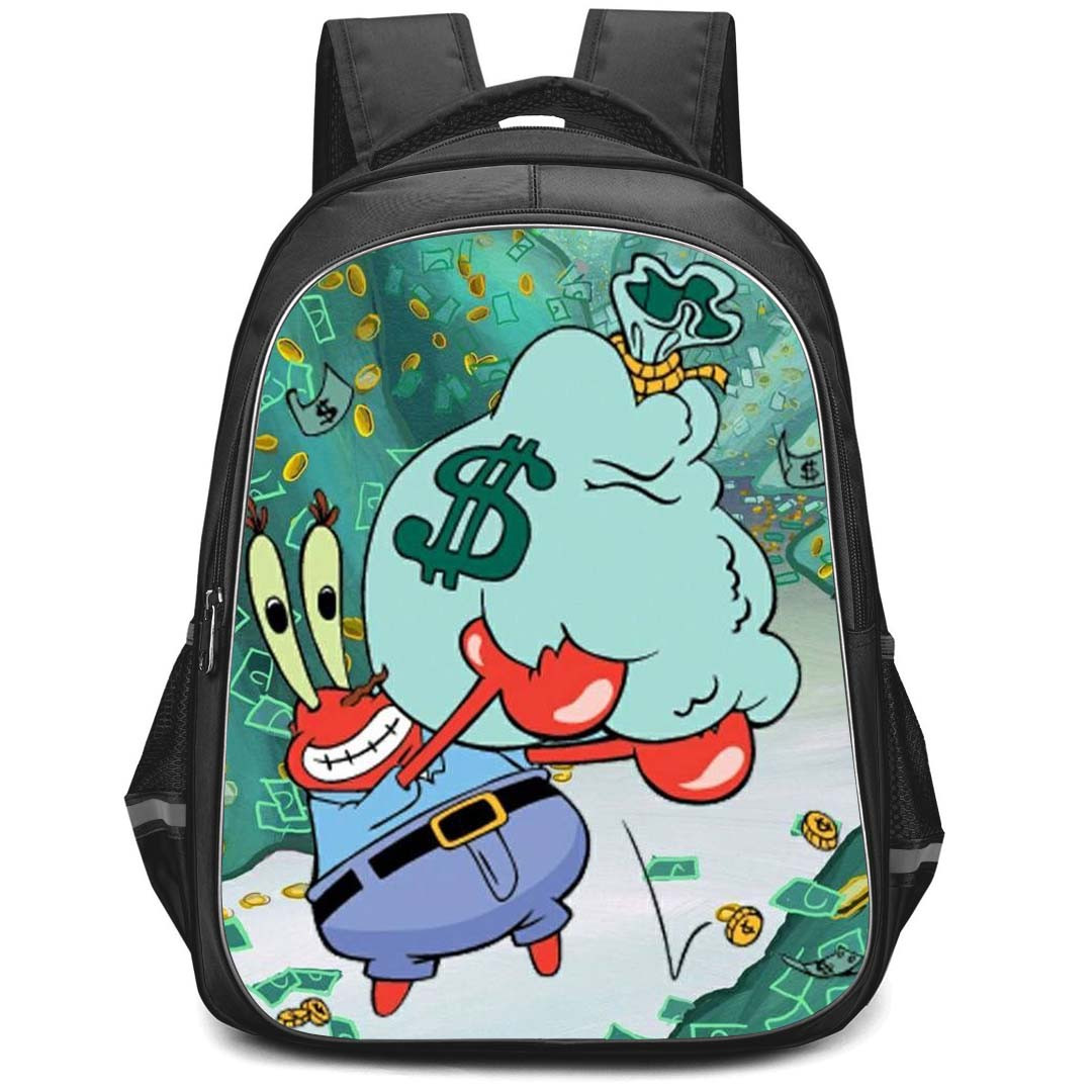 SpongeBob Mr Krabs Backpack StudentPack - Mr Krabs Carrying A Bag of Money