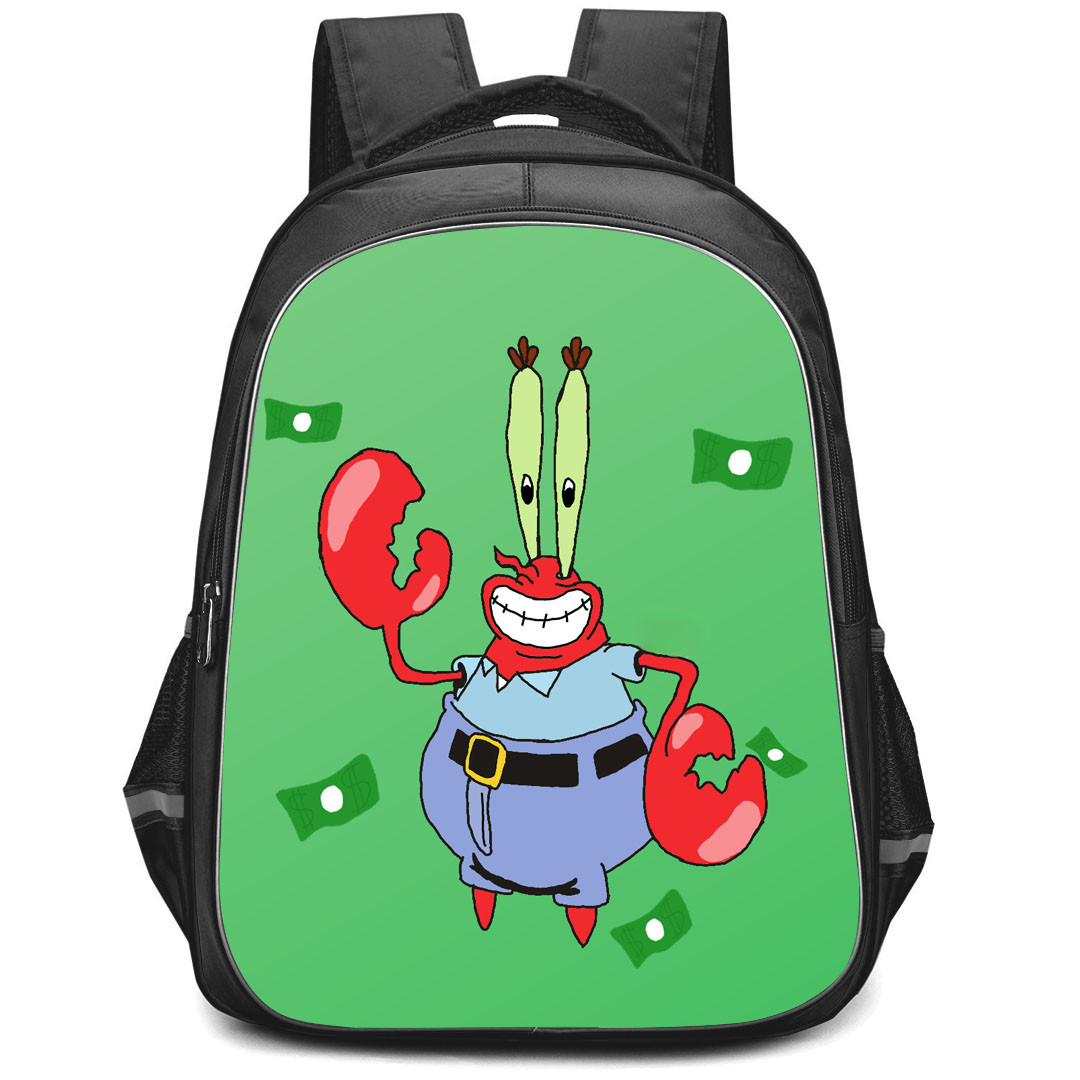 SpongeBob Mr Krabs Backpack StudentPack - Mr Krabs Standing On Green Background